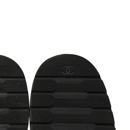 Chanel Shiny Calfskin Quilted Lace Up Combat Boots 35.5 Black 12 of 14