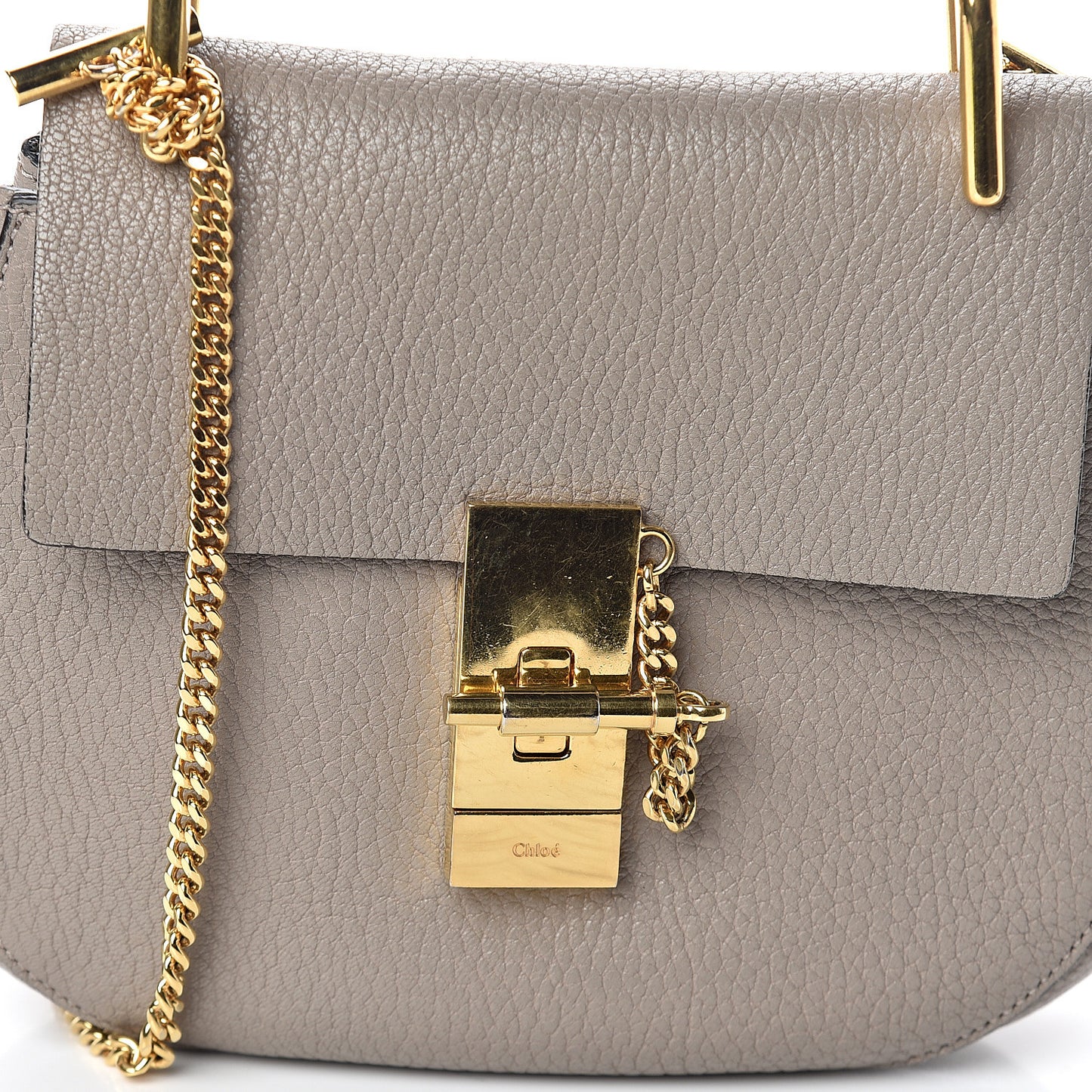 Grained Lambskin Mini Drew Shoulder Bag Motty Grey