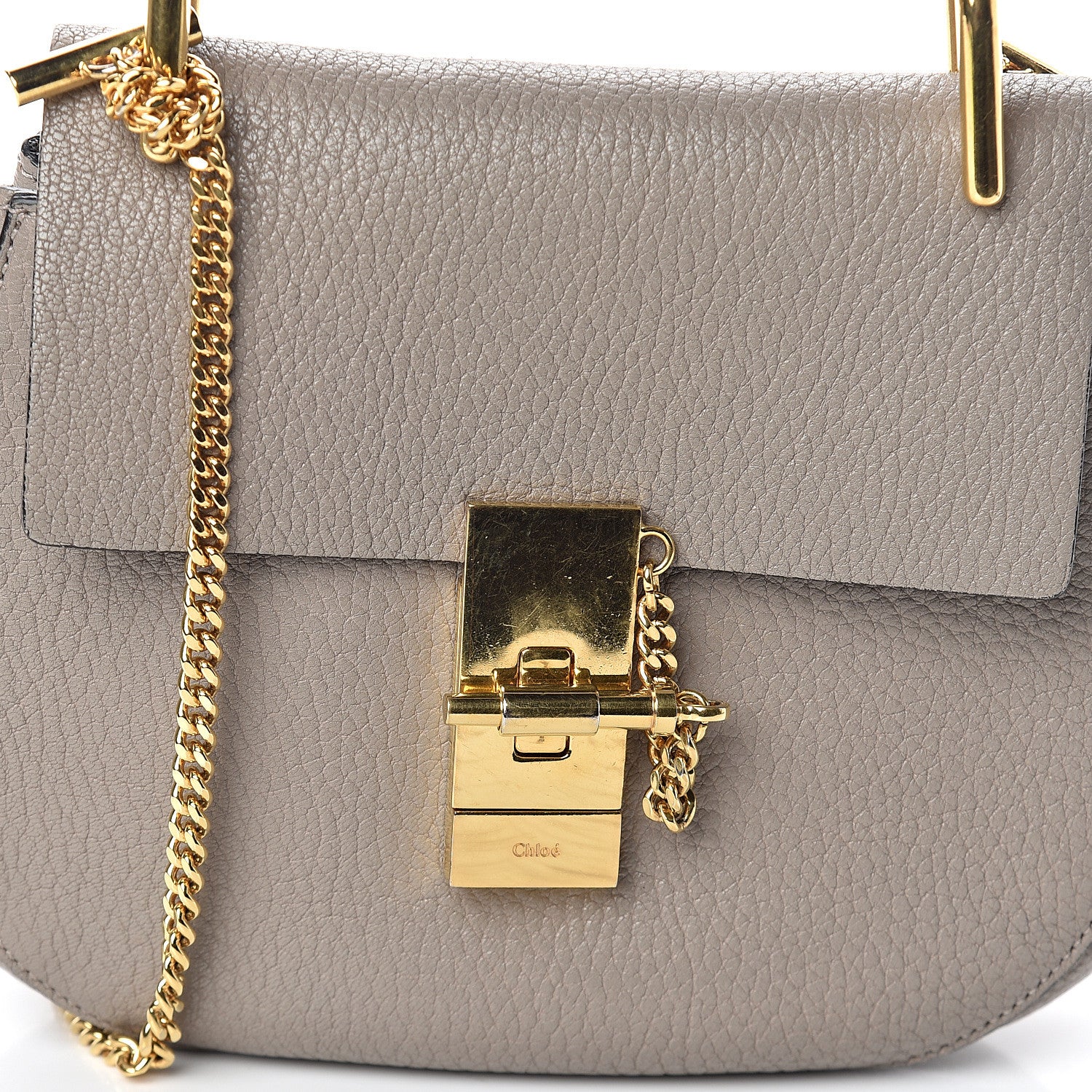 Chloe Grained Lambskin Mini Drew Shoulder Bag Motty Grey 5 of 5