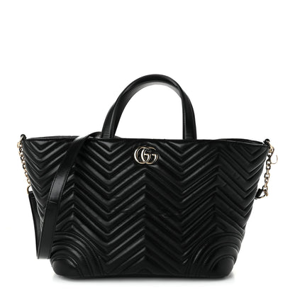 Gucci Lambskin Matelasse Medium GG Marmont Betty Tote Bag Black 1 of 9