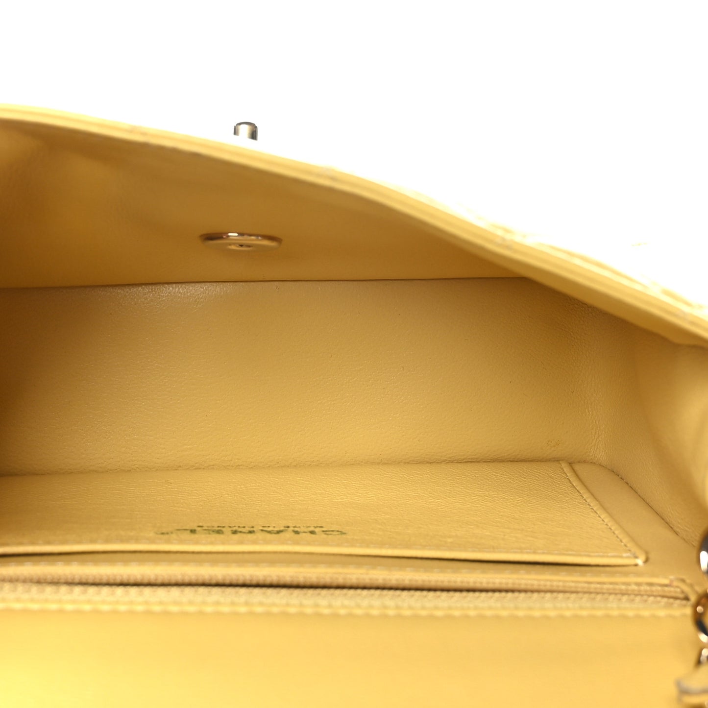 Lambskin Quilted Mini Rectangular Flap Yellow