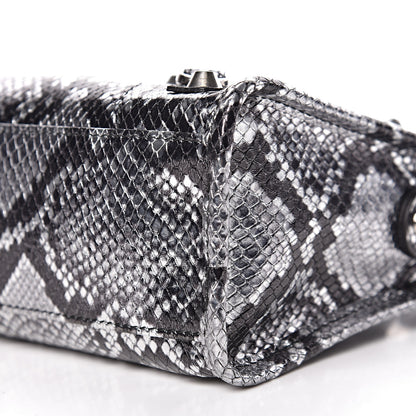 Balenciaga Metallic Calfskin Snakeskin Embossed Classic Silver Hardware Mini City Silver 8 of 10
