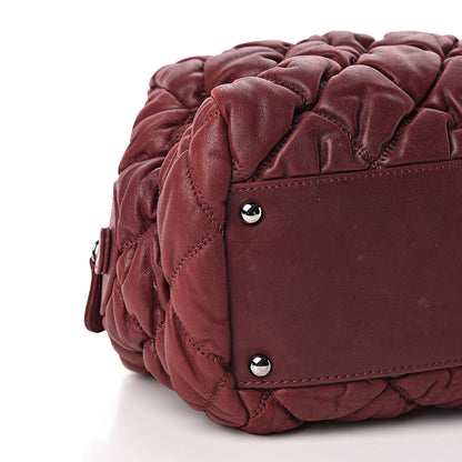 Chanel Leather Bubble Quilt Bowler Bordeaux 9 of 11