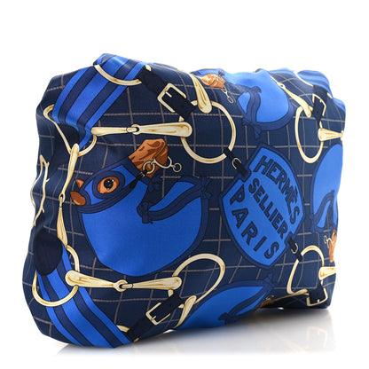 Hermes Silk Tatersale Balusoie Bag Bleu Indigo Black 4 of 10