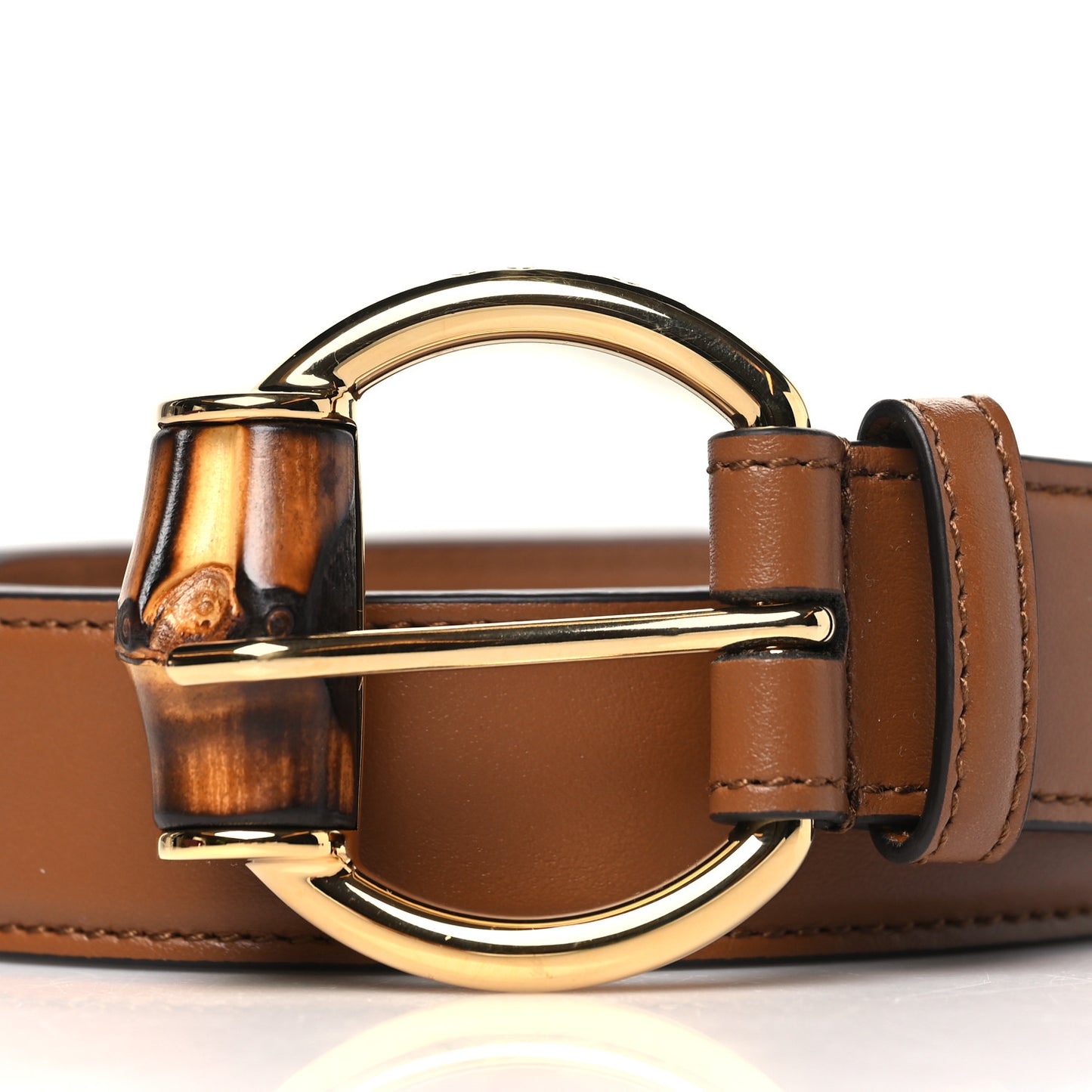 Calfskin Bamboo Belt 90 36 Brown