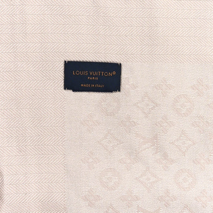 Louis Vuitton Wool Silk Monogram Evermore Shawl Creme 3 of 3