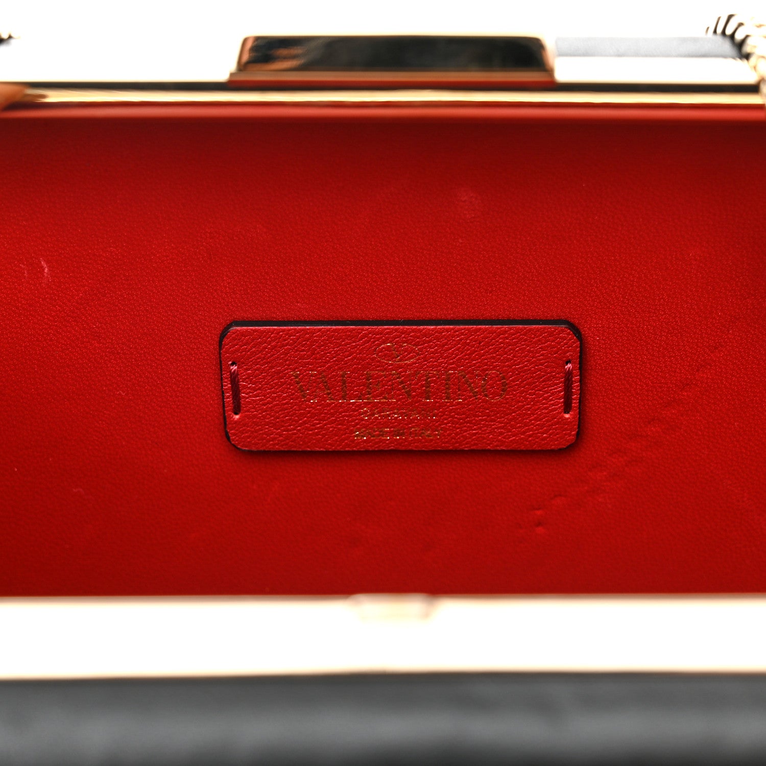 Valentino Garavani Calfskin VLTN Minaudiere Chain Clutch Black 6 of 11