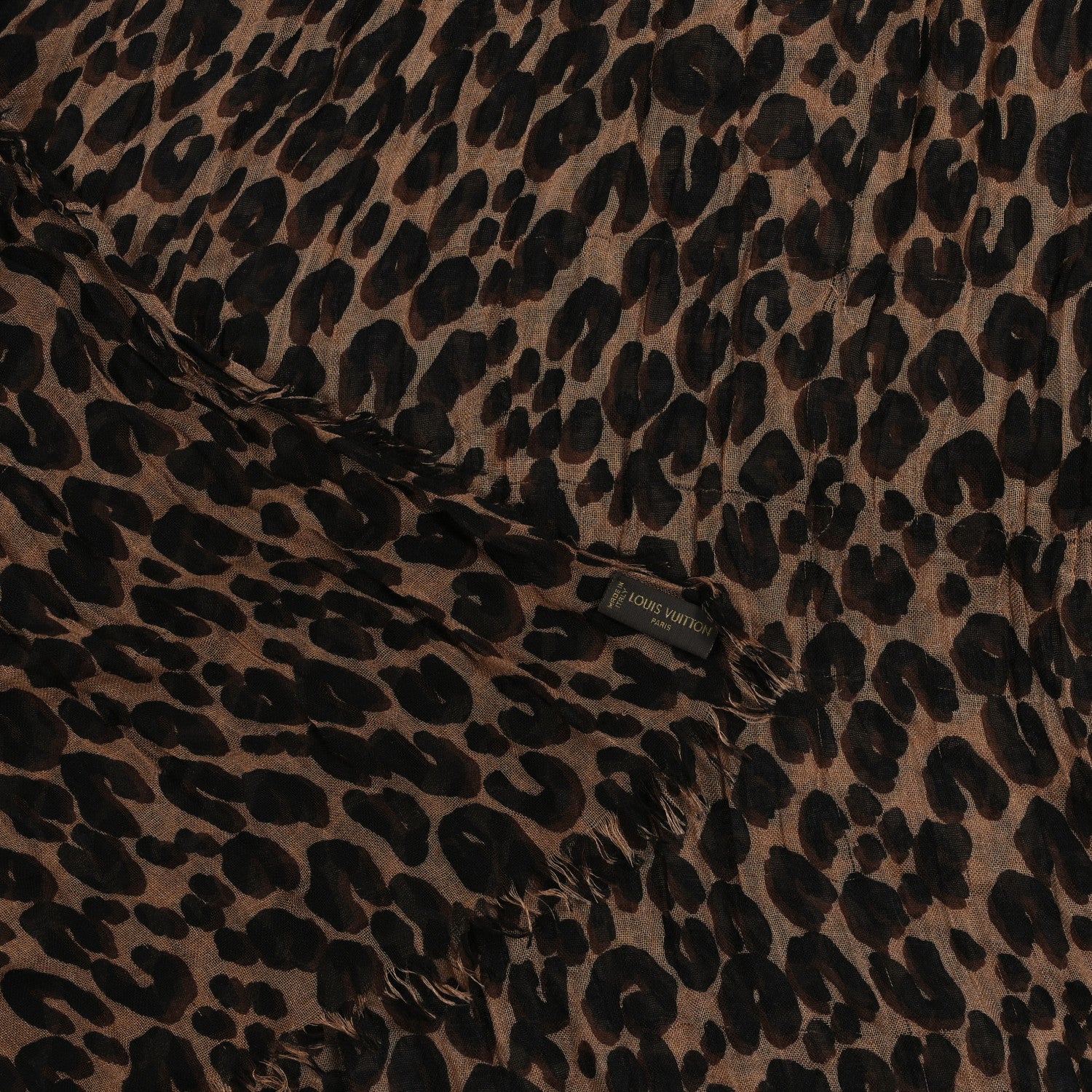 Louis Vuitton Cashmere Silk Leopard Etole Stole Marron 3 of 3