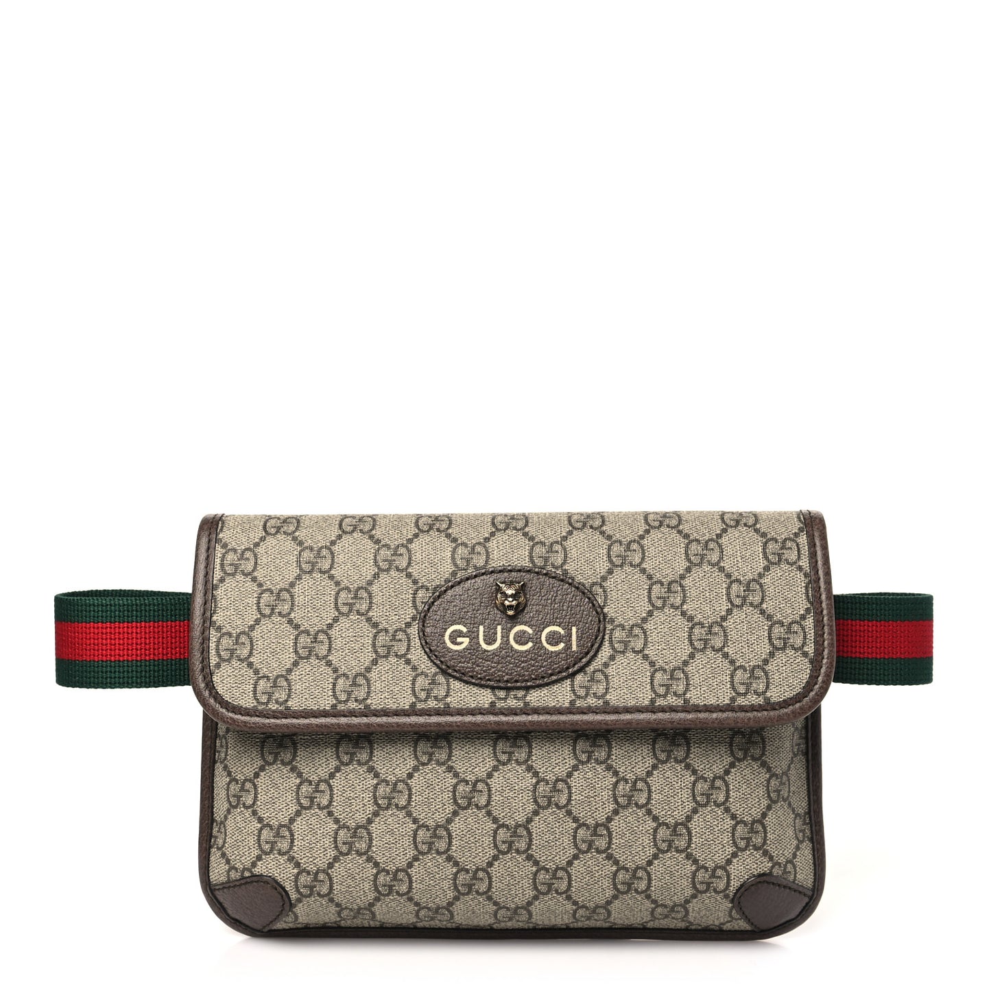 GG Supreme Monogram Neo Vintage Web Belt Bag Brown