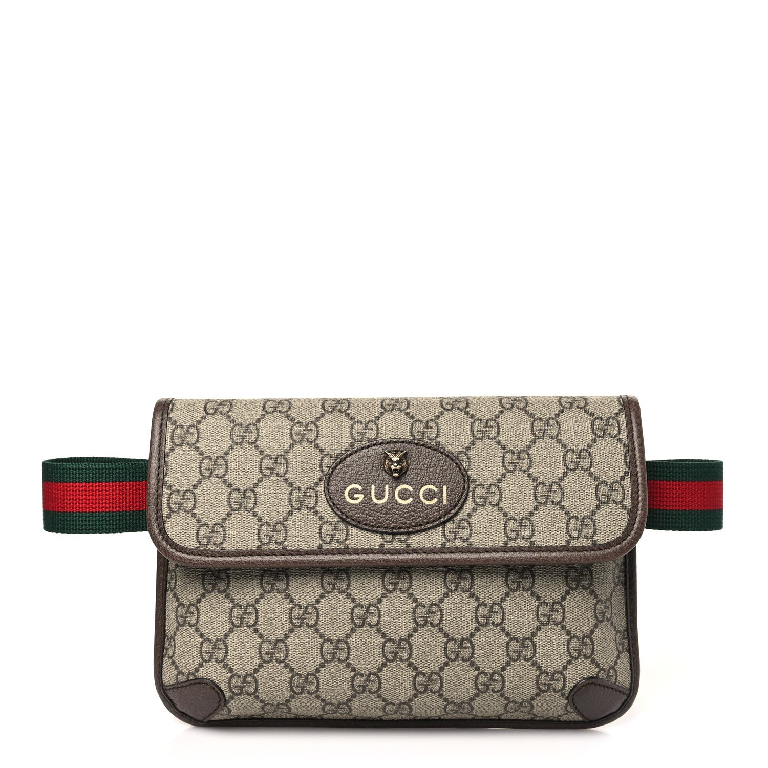 Gucci GG Supreme Monogram Neo Vintage Web Belt Bag Brown 1 of 10
