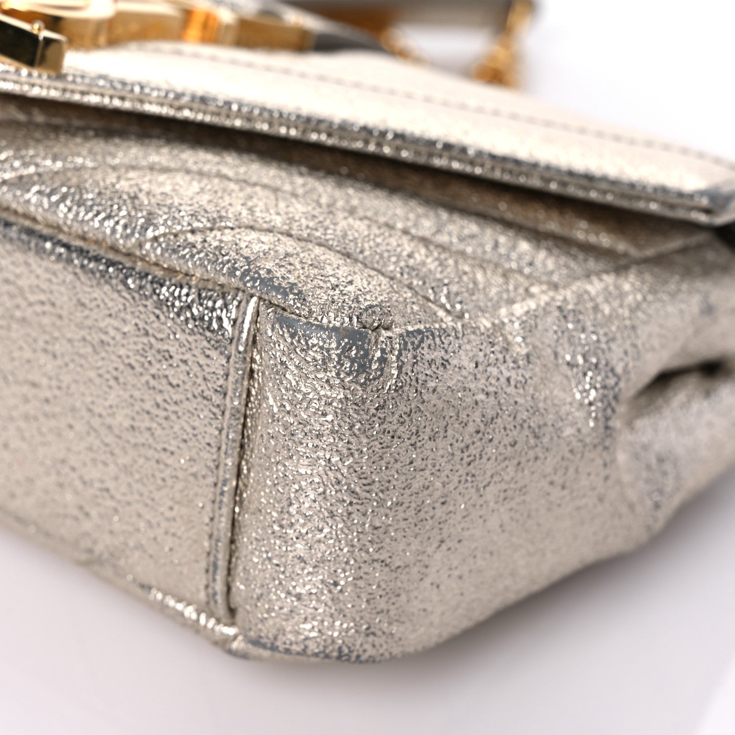 Saint Laurent Metallic Nappa Matelasse Chevron Classic Monogram Baby Chain Bag 9 of 12