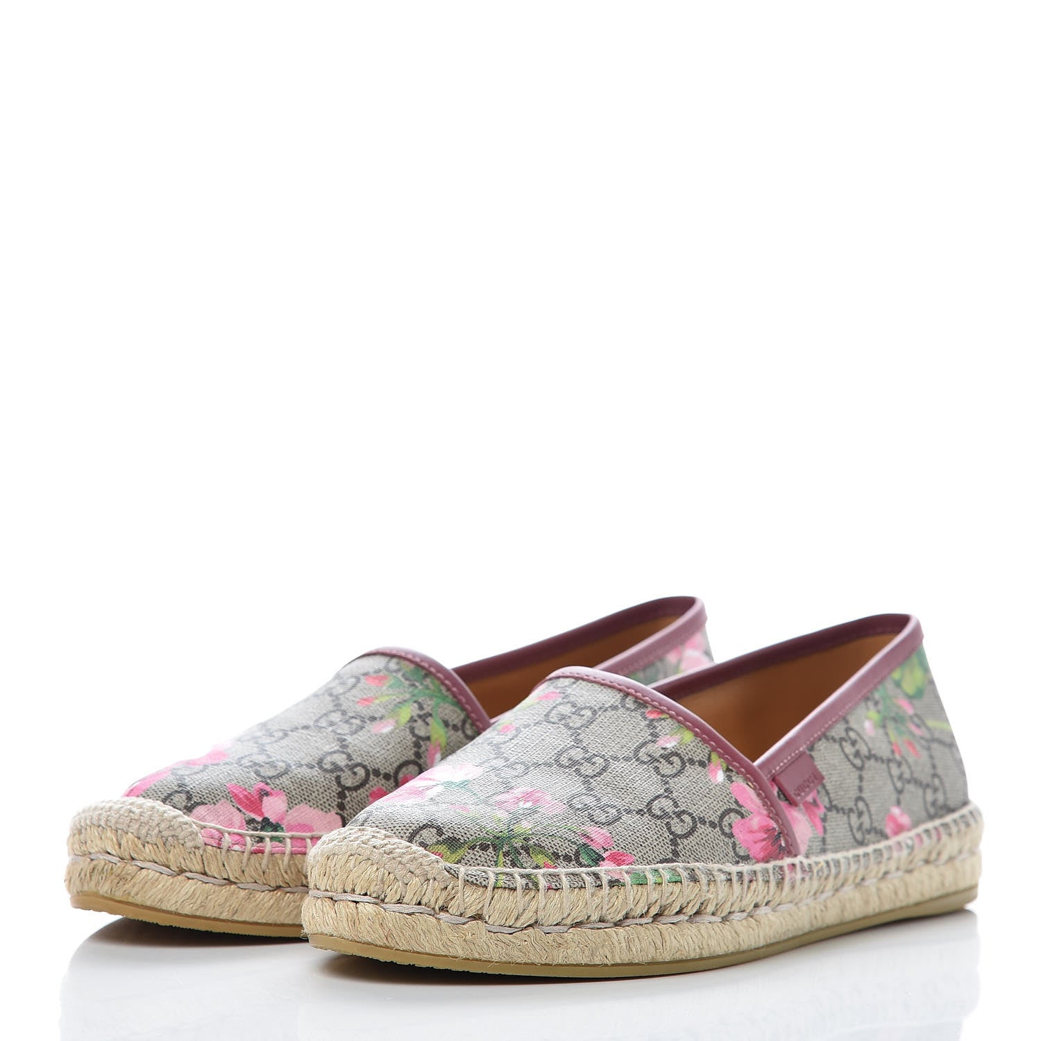 Gucci GG Supreme Monogram Blooms Espadrilles 38.5 Beige Multicolor Dry Rose 3 of 9