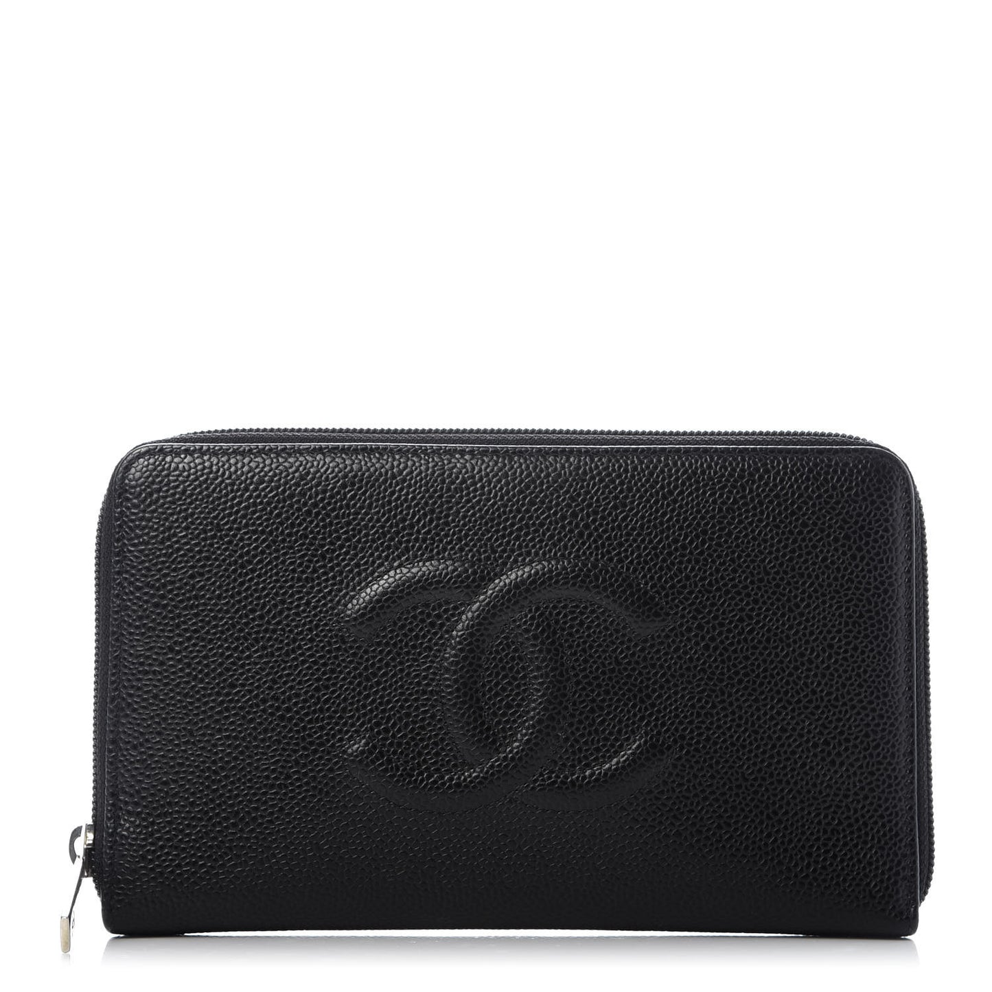 Caviar Large Timeless CC Zip Around Organizer Wallet Black