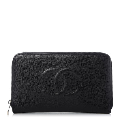 Chanel Caviar Large Timeless CC Zip Around Organizer Wallet Black 1 of 11