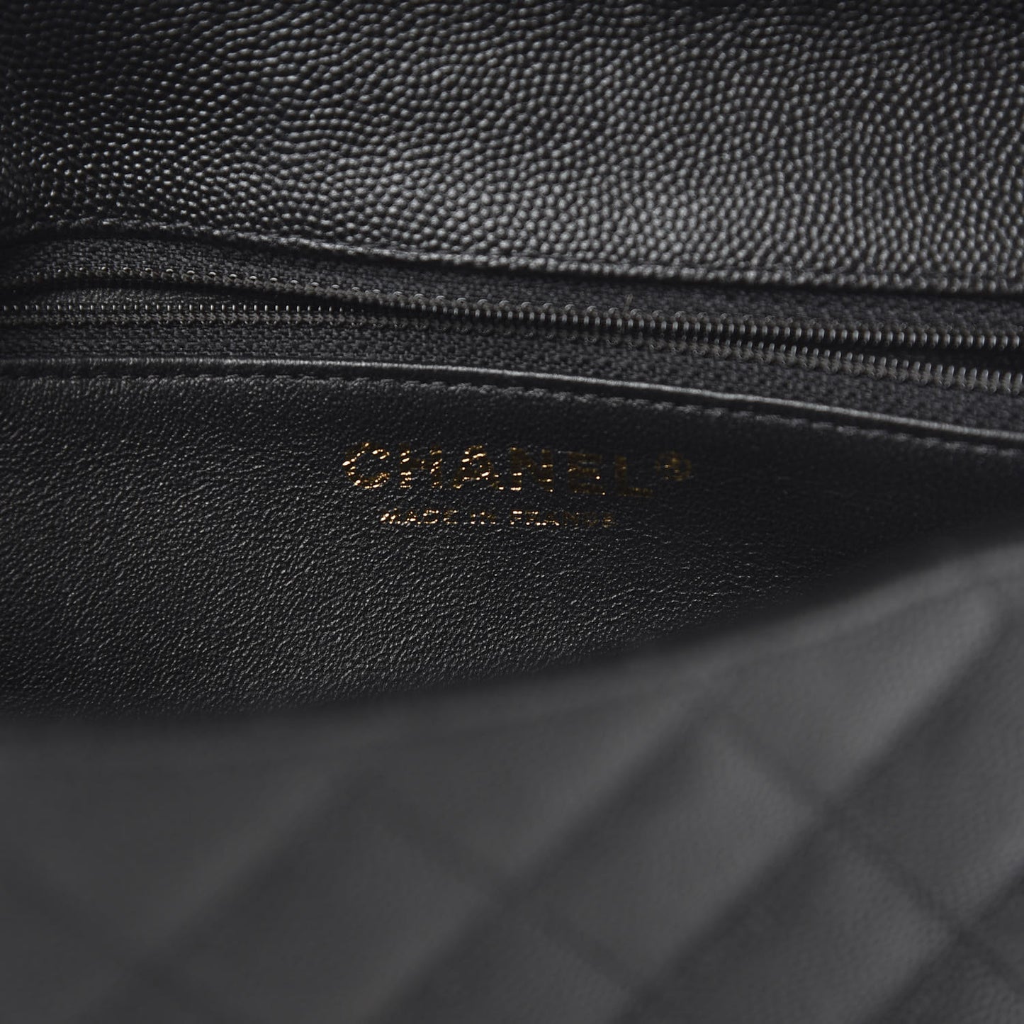 Caviar Quilted Flap Clutch Black