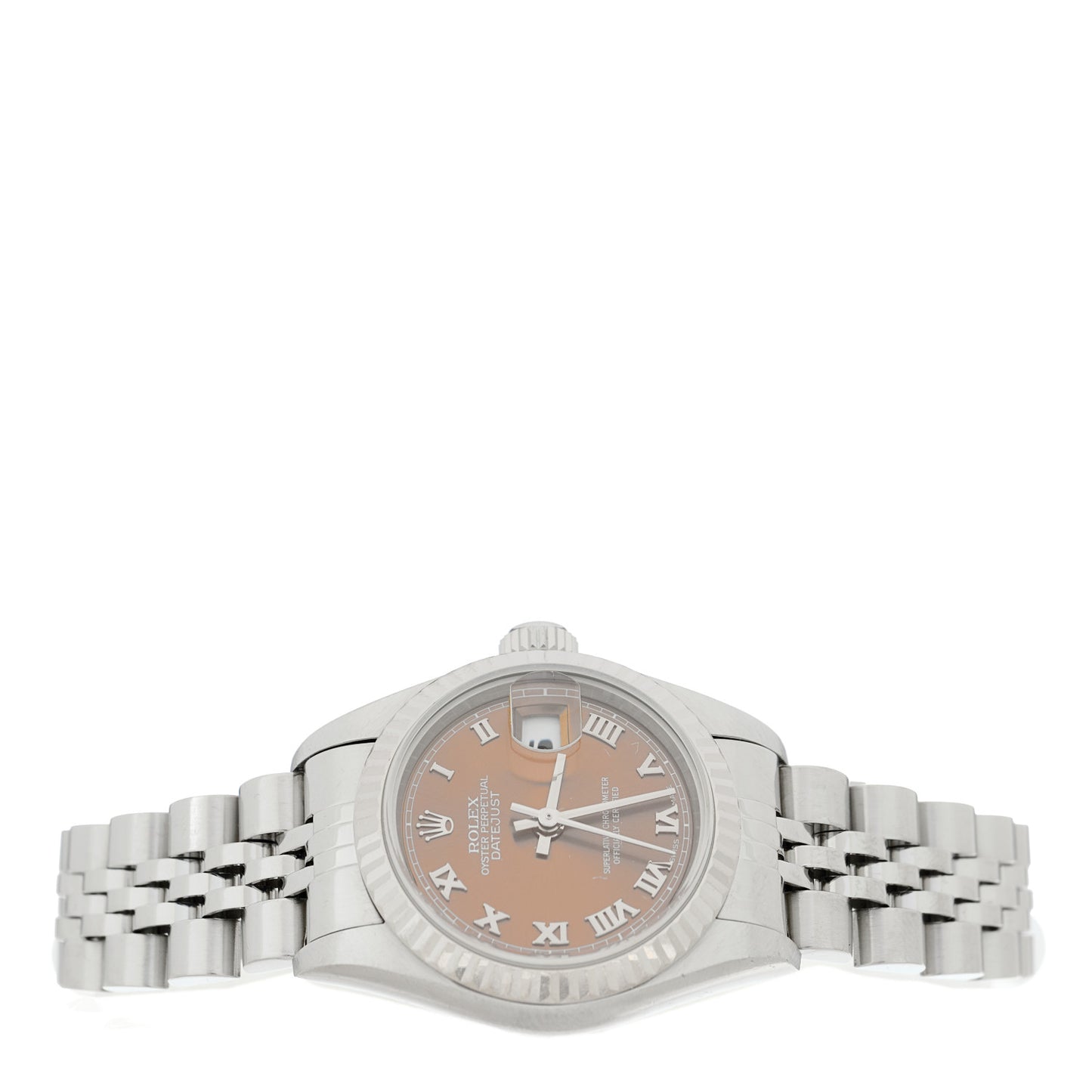 Stainless Steel 18K White Gold 26mm Oyster Perpetual Datejust Watch Havana Roman 79174