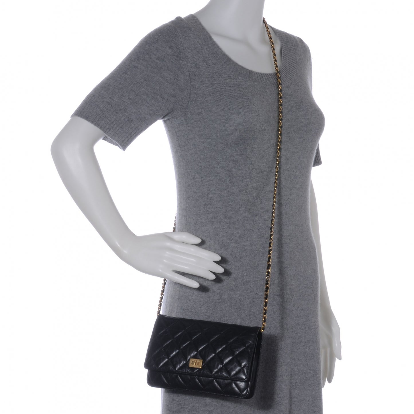 Aged Calfskin Reissue Wallet On Chain WOC Black