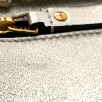 Saint Laurent Metallic Calfskin Matelasse Monogram Lou Belt Bag Platino 12 of 13