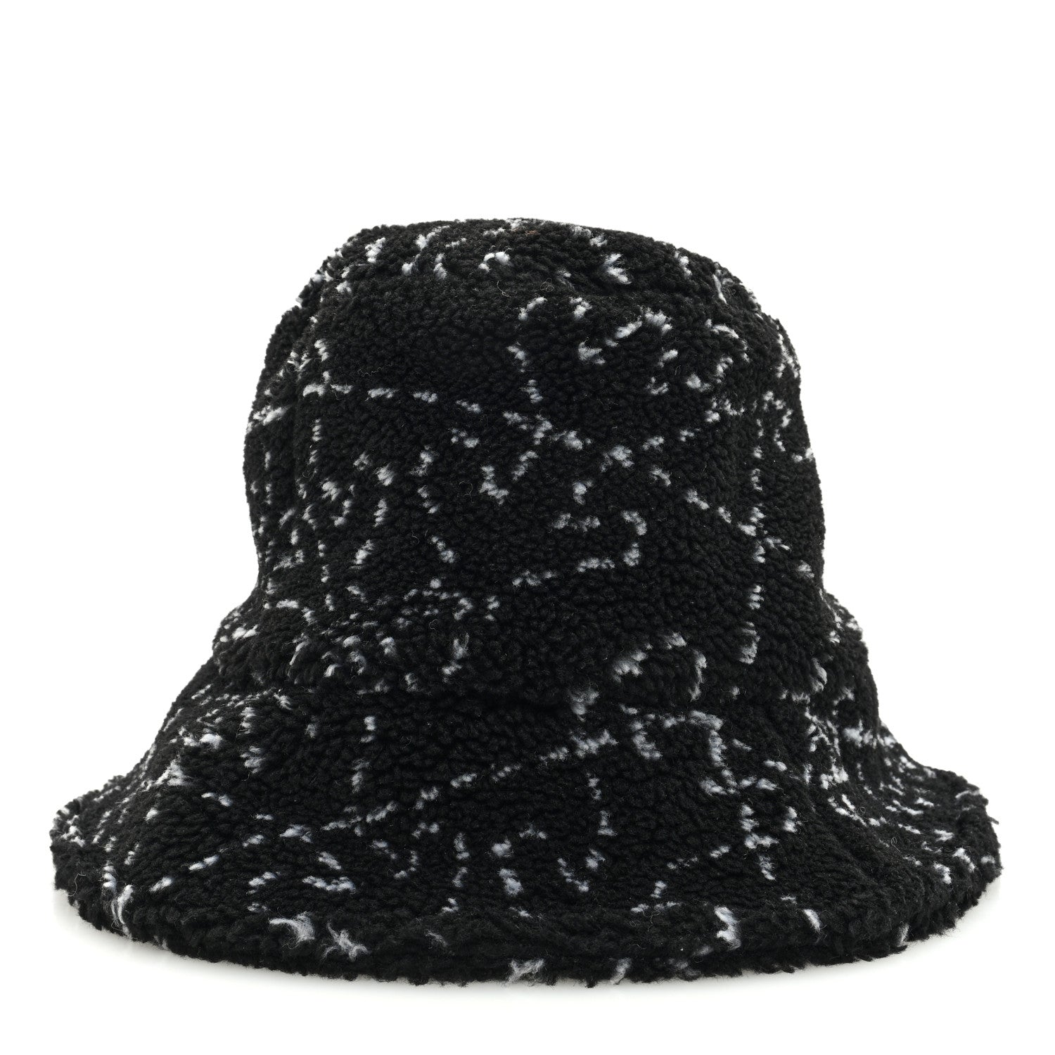 Chanel Faux Fur Bucket Hat S Black White 3 of 8
