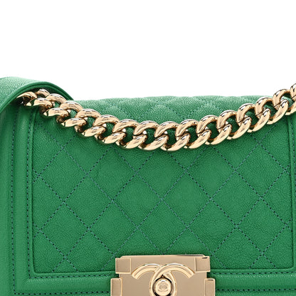 Chanel Caviar Quilted Small Boy Flap Green 8 of 10