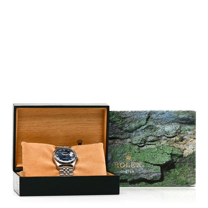 Rolex Stainless Steel 18K White Gold 36mm Oyster Perpetual Datejust Watch Blue Roman 16234 5 of 5