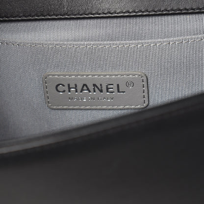 Chanel Calfskin Chevron Quilted Medium Boy Flap Black 6 of 12
