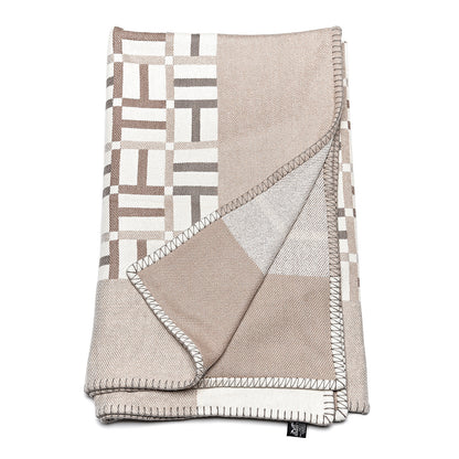 Hermes Cashmere Facade Avalon Blanket Sable 1 of 4
