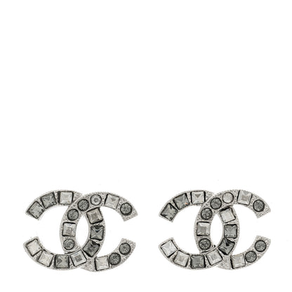 Chanel Baguette Crystal CC Earrings Silver 1 of 5