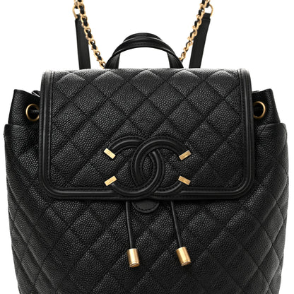Chanel Caviar Quilted Filigree Backpack Black 8 of 14