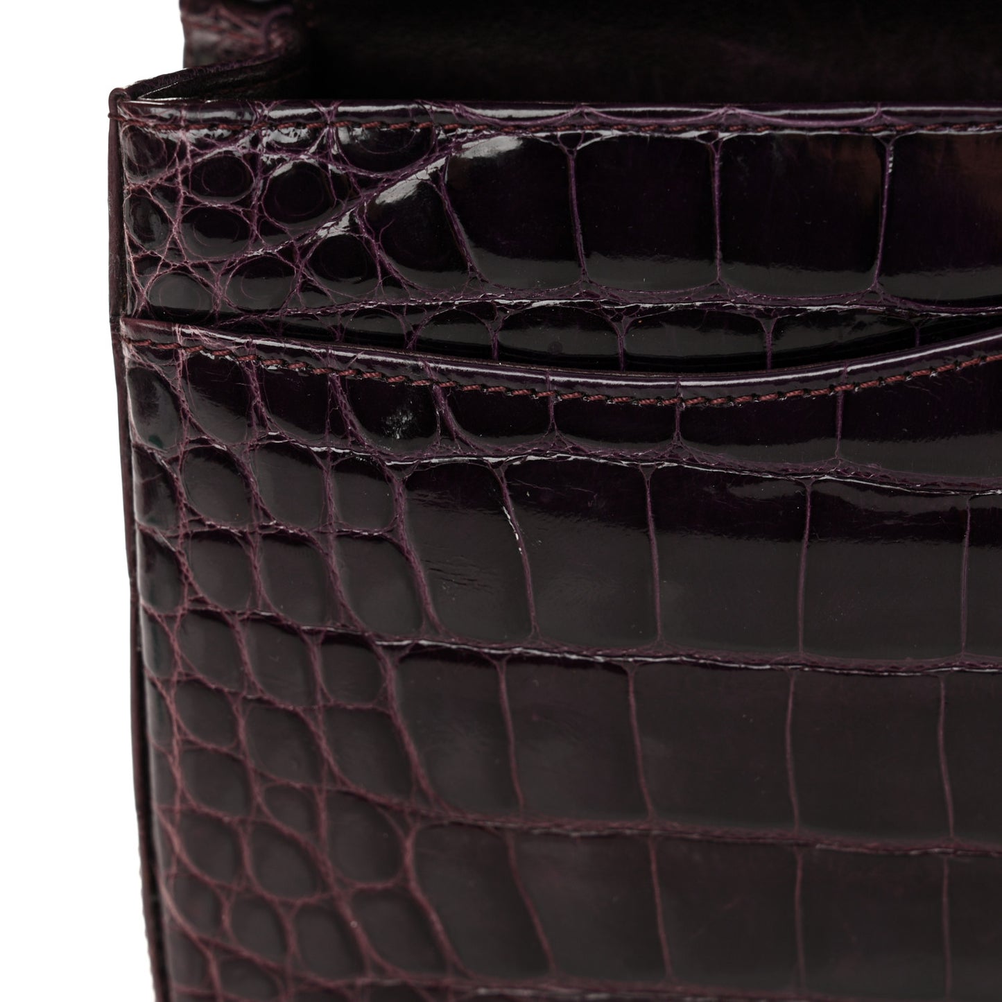Alligator Medium Double Flap Purple