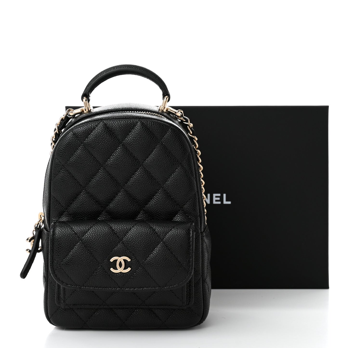Caviar Quilted CC Mini Classic Backpack Black