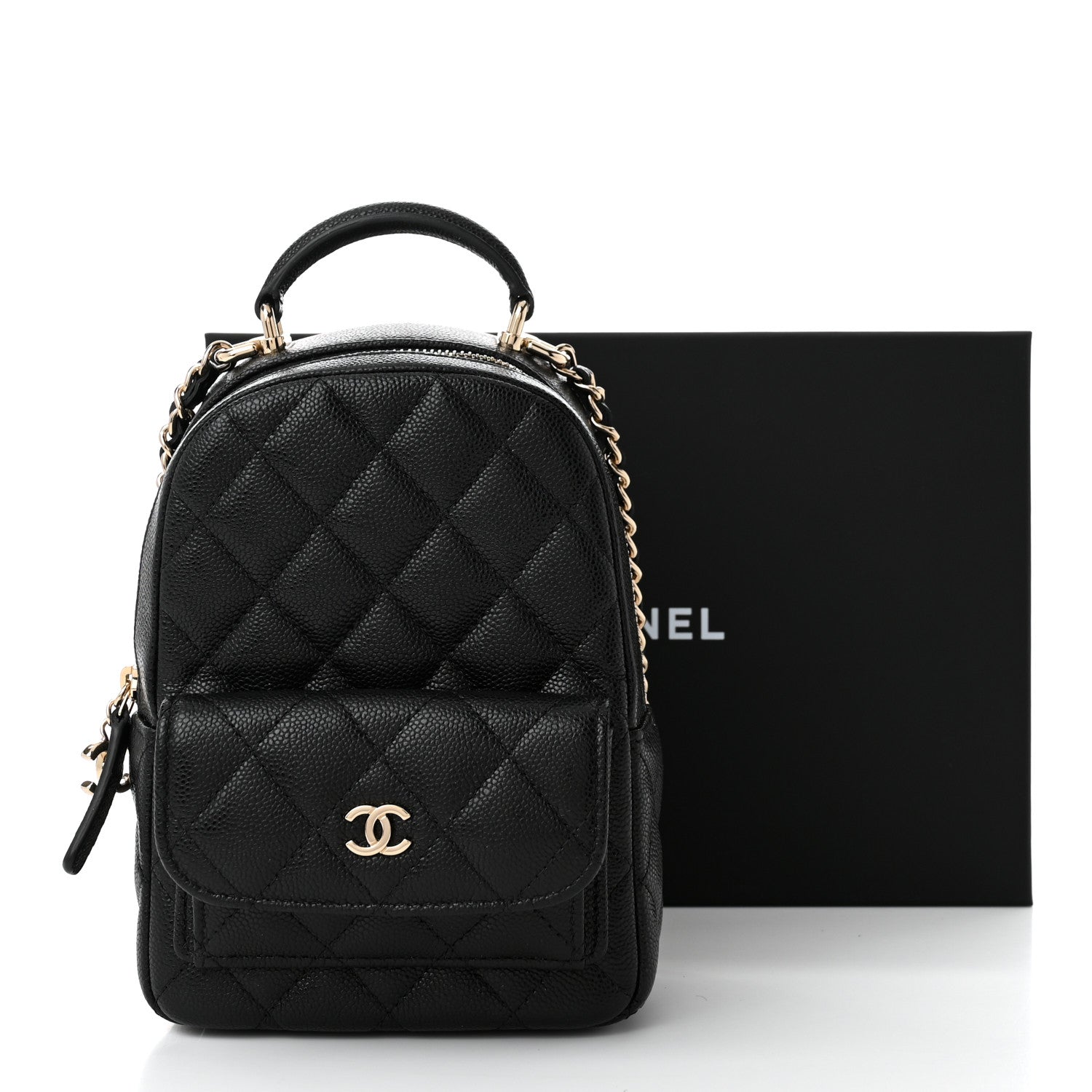 Chanel Caviar Quilted CC Mini Classic Backpack Black 11 of 11