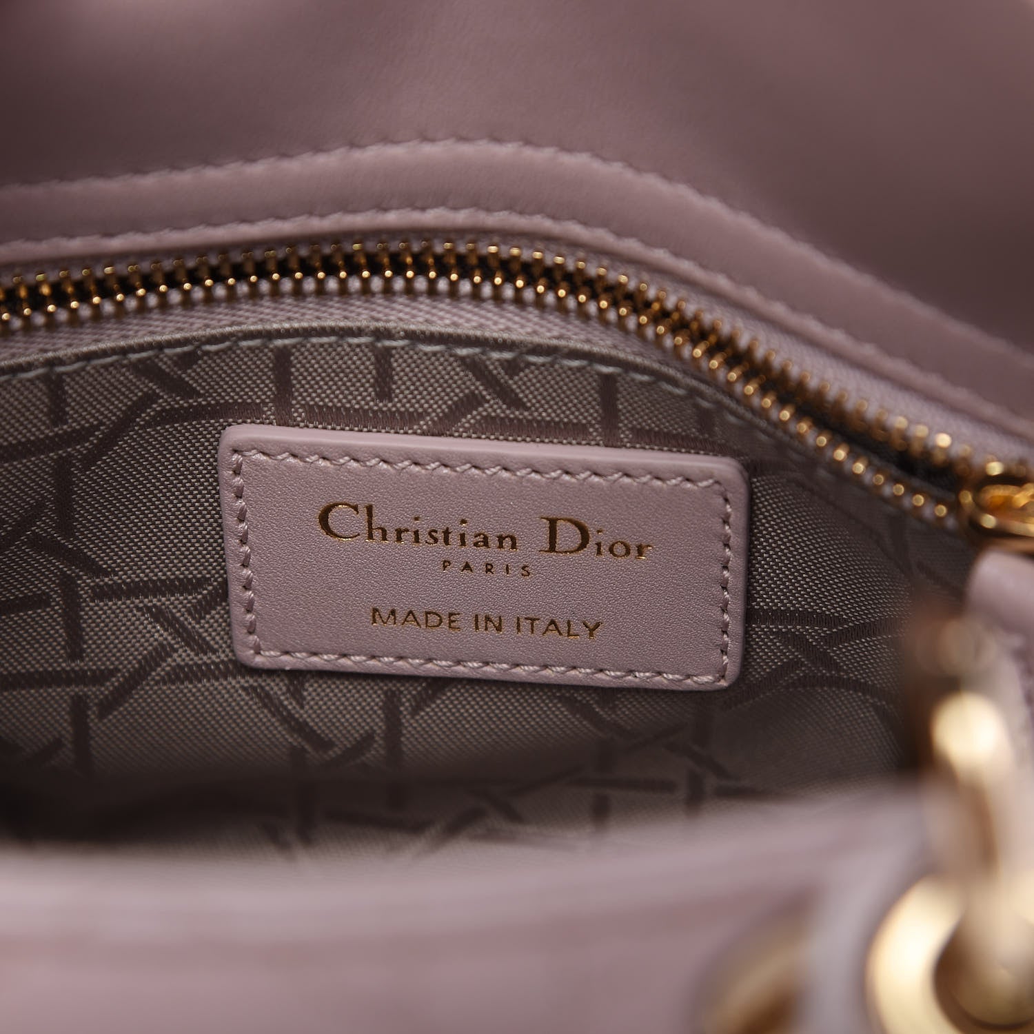 Christian Dior Metallic Lambskin Cannage Mini Lady Dior Lotus 8 of 10