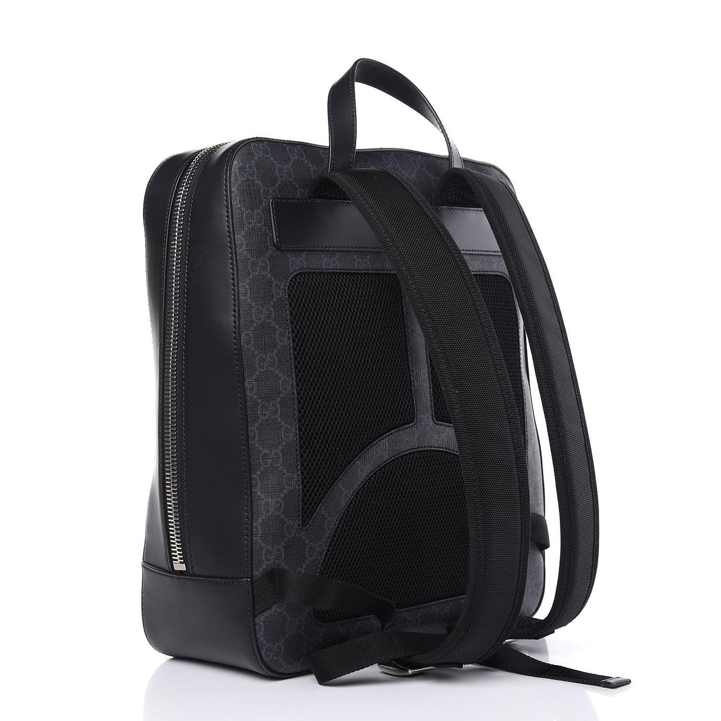 GG Supreme Monogram Web Tote Backpack Black Grey