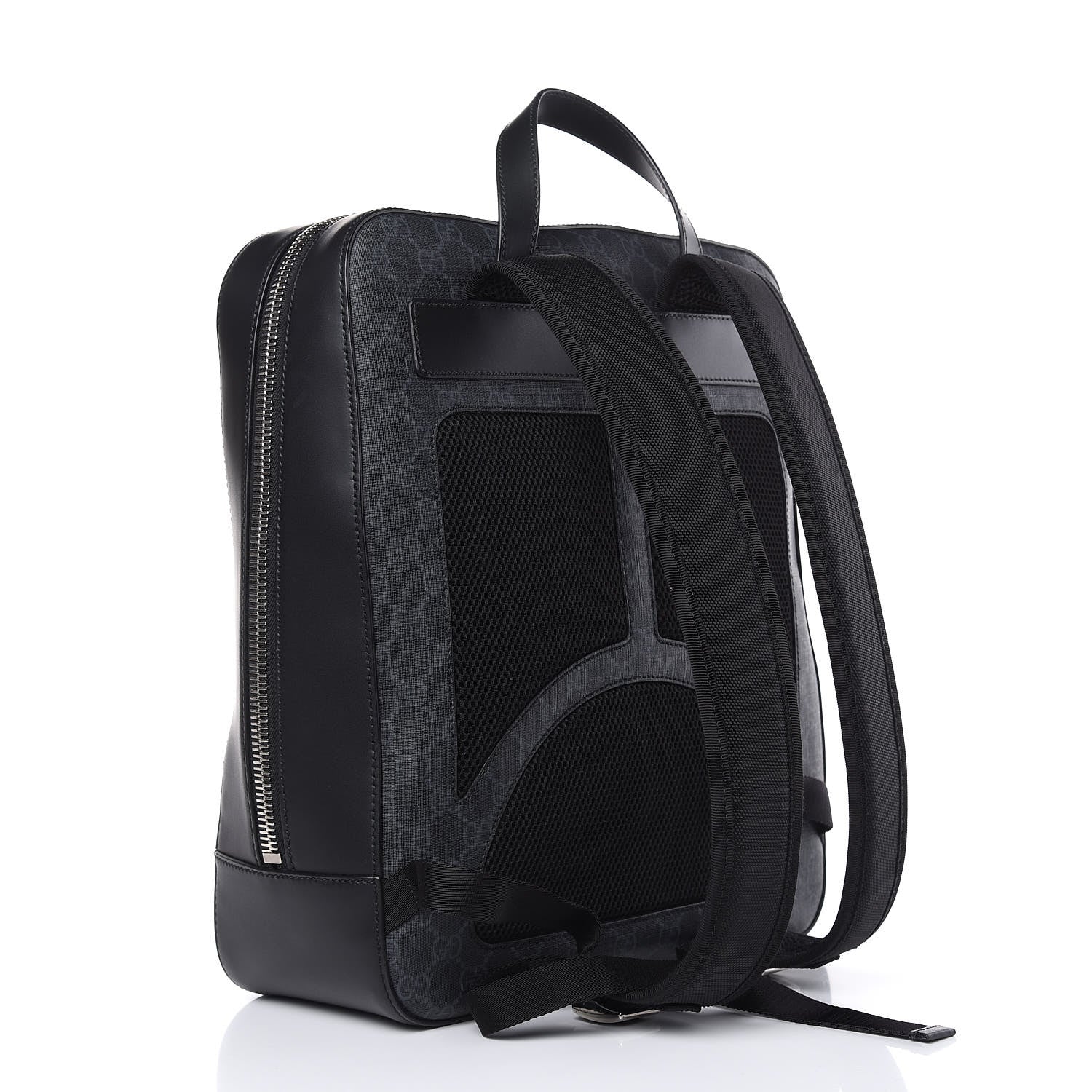 Gucci GG Supreme Monogram Web Tote Backpack Black Grey 3 of 10