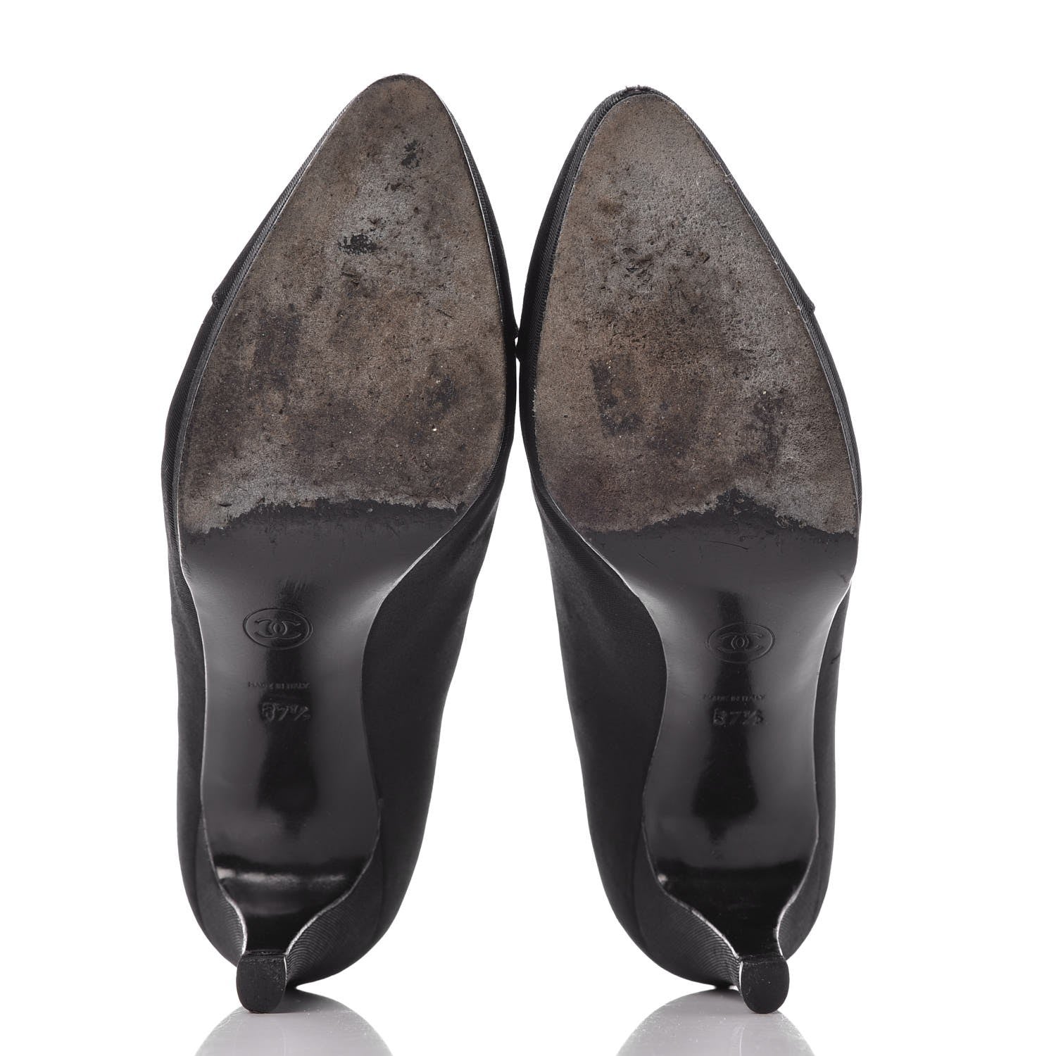Chanel Grosgrain Cap Toe Pumps 37.5 Black 7 of 19