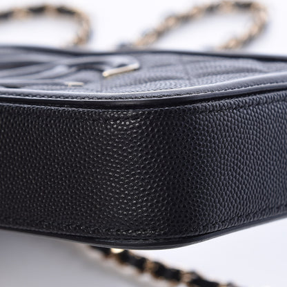 Chanel Caviar Quilted CC Filigree Clutch With Chain Black 13 of 14