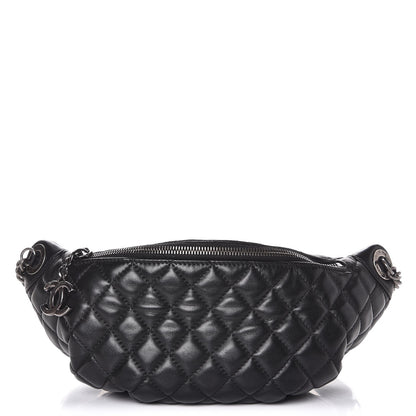 Chanel Lambskin Quilted Banane Waist Bag Fanny Pack Black 1 of 8