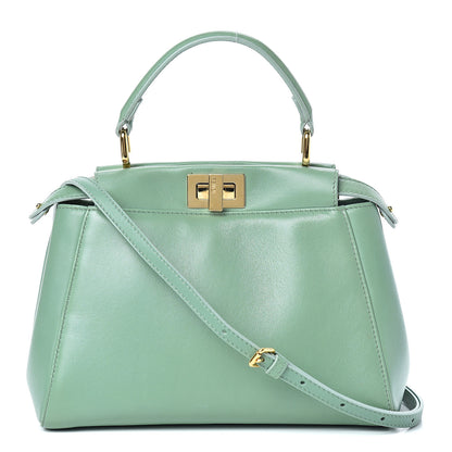 Fendi Nappa Mini Peekaboo Iconic Satchel Menta 1 of 11