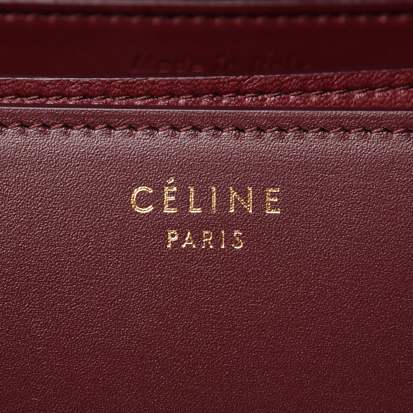 Box Calfskin Medium Classic Box Flap Bag Burgundy