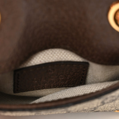 Gucci GG Supreme Monogram Textured Dollar Calfskin Blondie Card Case Wallet with Strap Beige Ebony New Acero 5 of 7