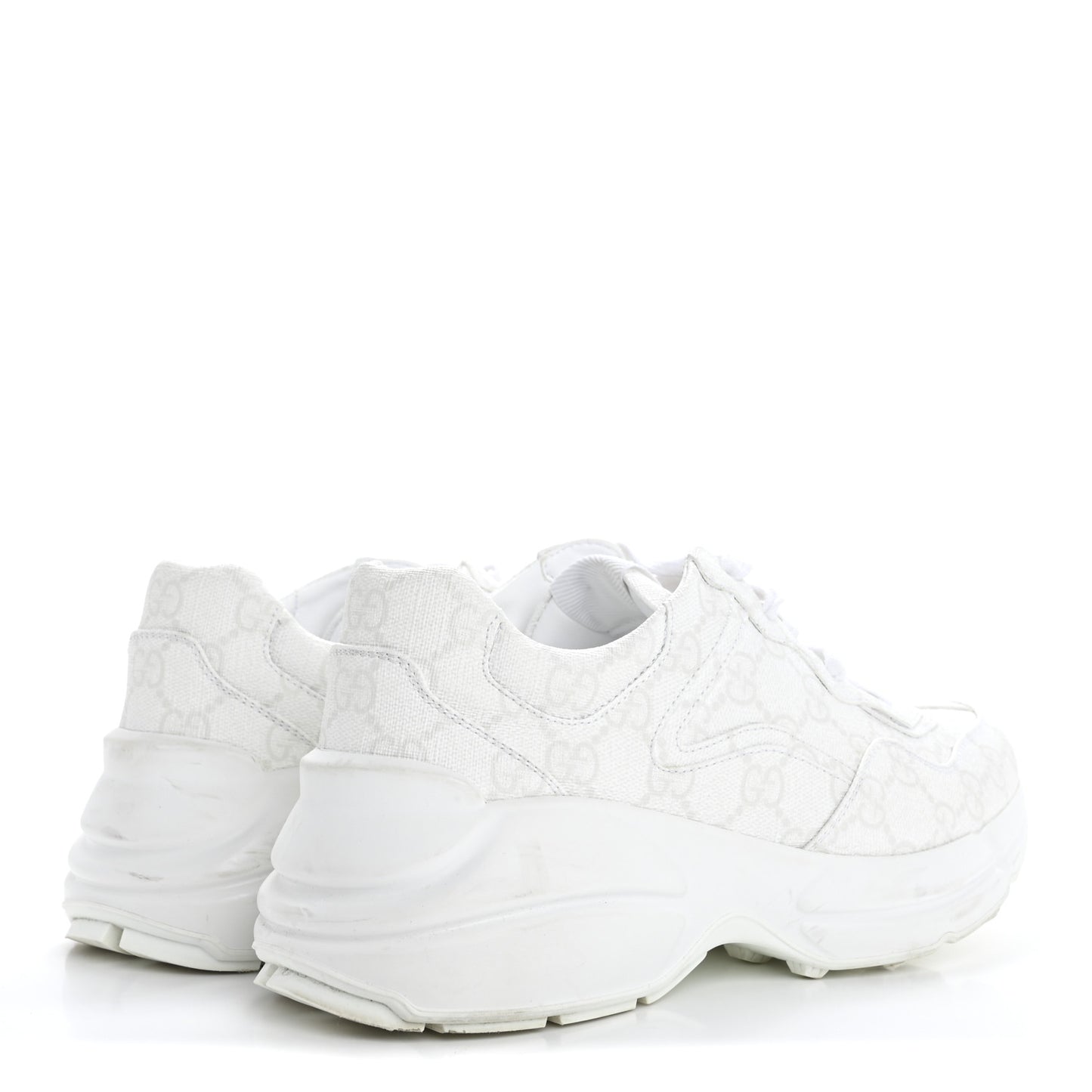 GG Supreme Monogram Womens Rhyton Sneakers 37 White