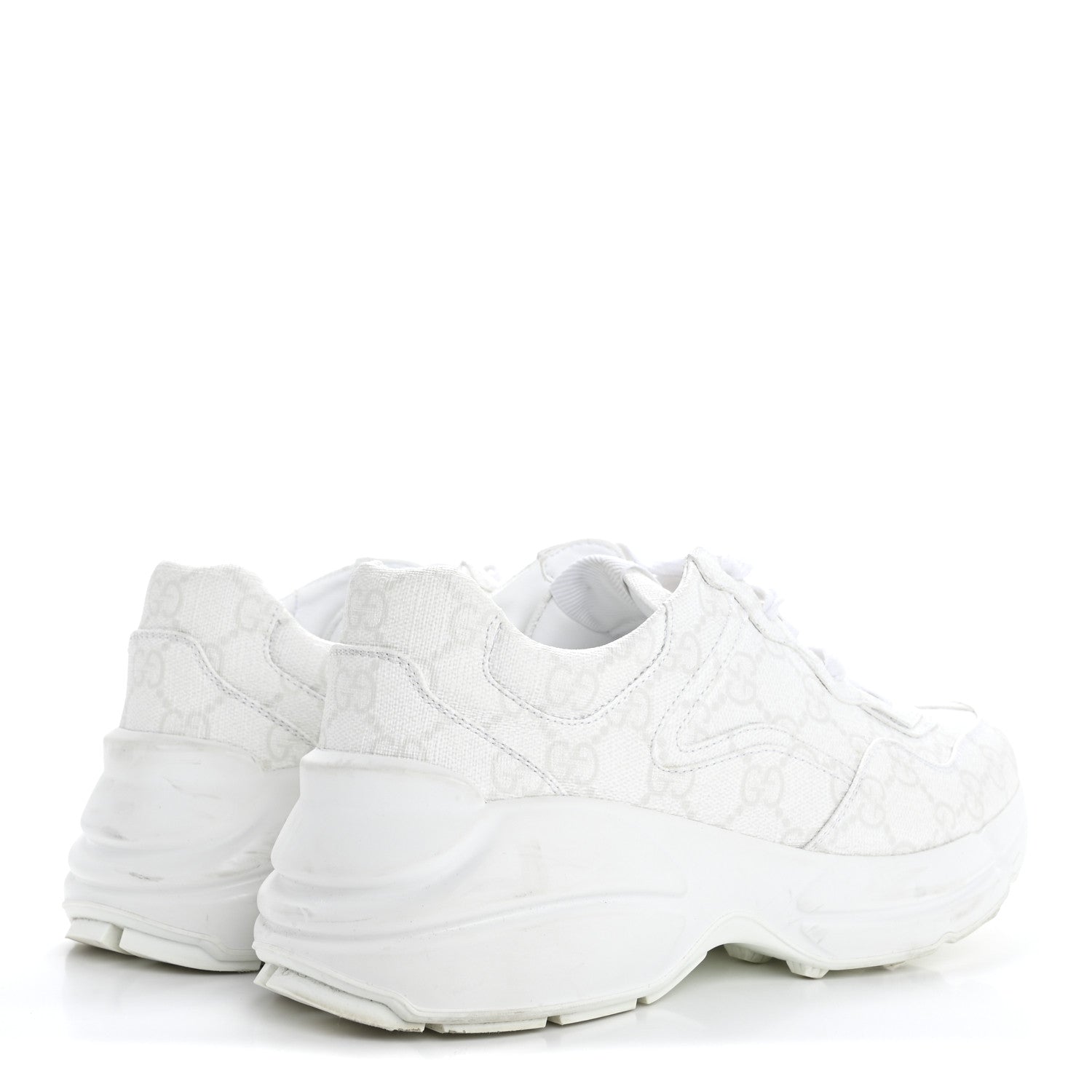 Gucci GG Supreme Monogram Womens Rhyton Sneakers 37 White 5 of 16