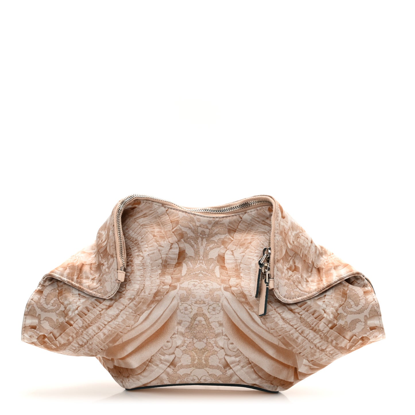 Silk Lace Ruffle Printed Small De Manta Clutch Blush