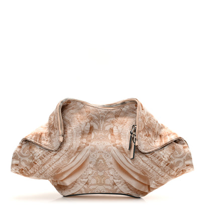 Alexander McQueen Silk Lace Ruffle Printed Small De Manta Clutch Blush 1 of 7