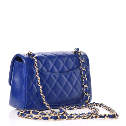 Chanel Lambskin Quilted Mini Rectangular Flap Dark Blue 3 of 14