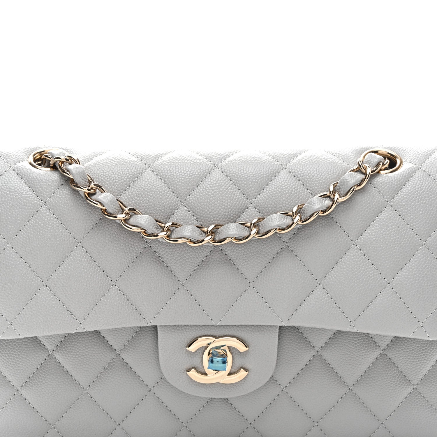 Chanel Caviar Quilted Small Double Flap Grey 7 of 9