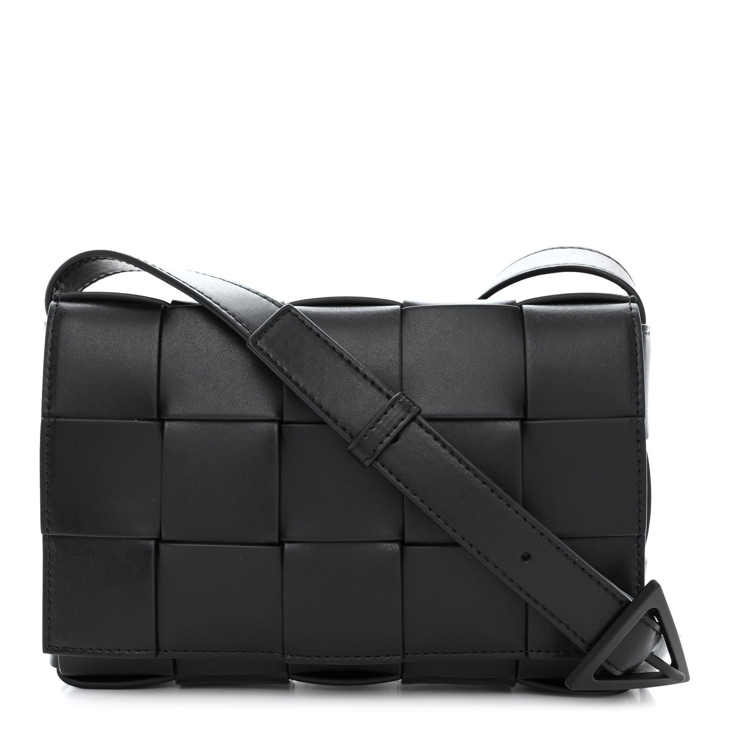 Bottega Veneta Lambskin Maxi Intreccio Small Cassette Crossbody Bag Black 1 of 12