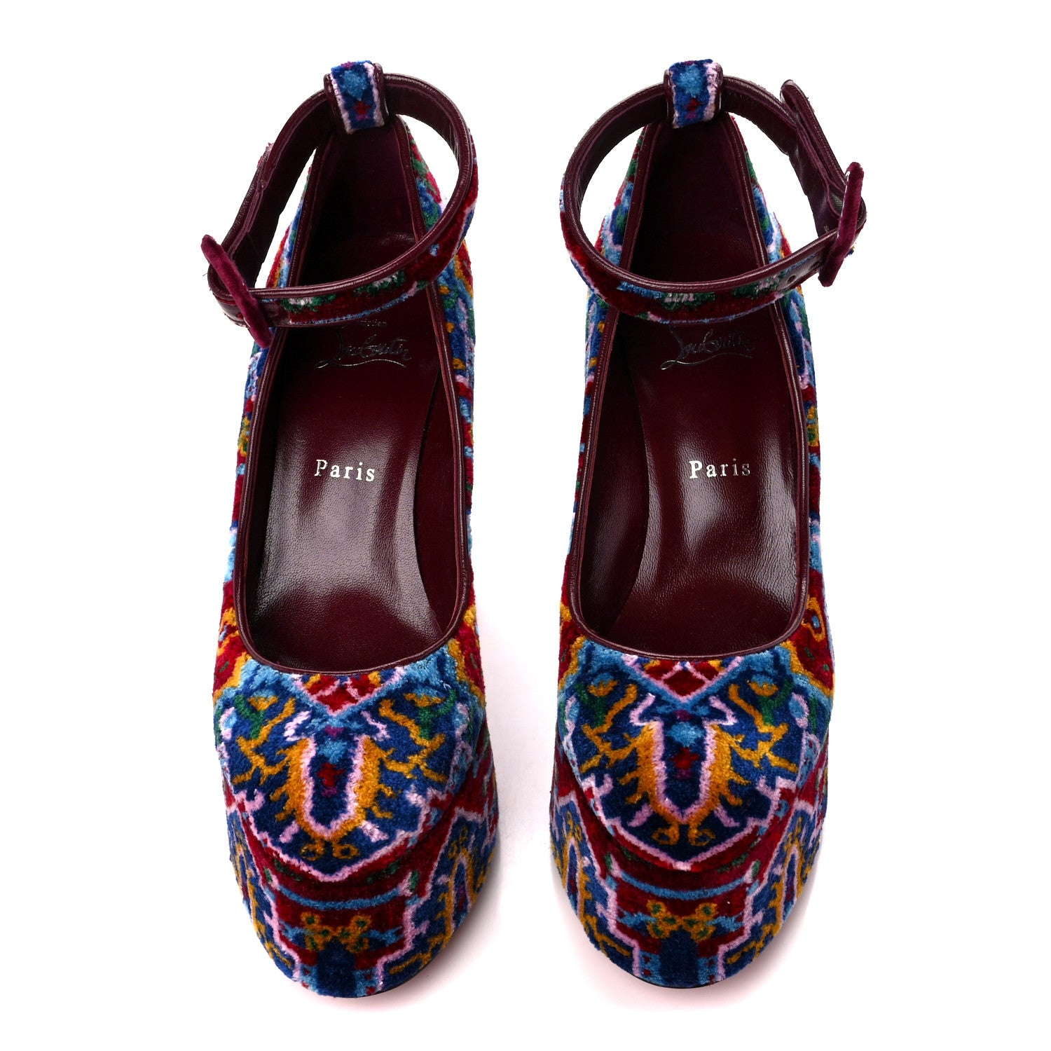 Christian Louboutin Velvet Broderie Tapis Loubi Mystery Yazefir 130mm Platform Pumps 39 Multicolor 2 of 8