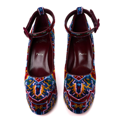 Christian Louboutin Velvet Broderie Tapis Loubi Mystery Yazefir 130mm Platform Pumps 39 Multicolor 2 of 8